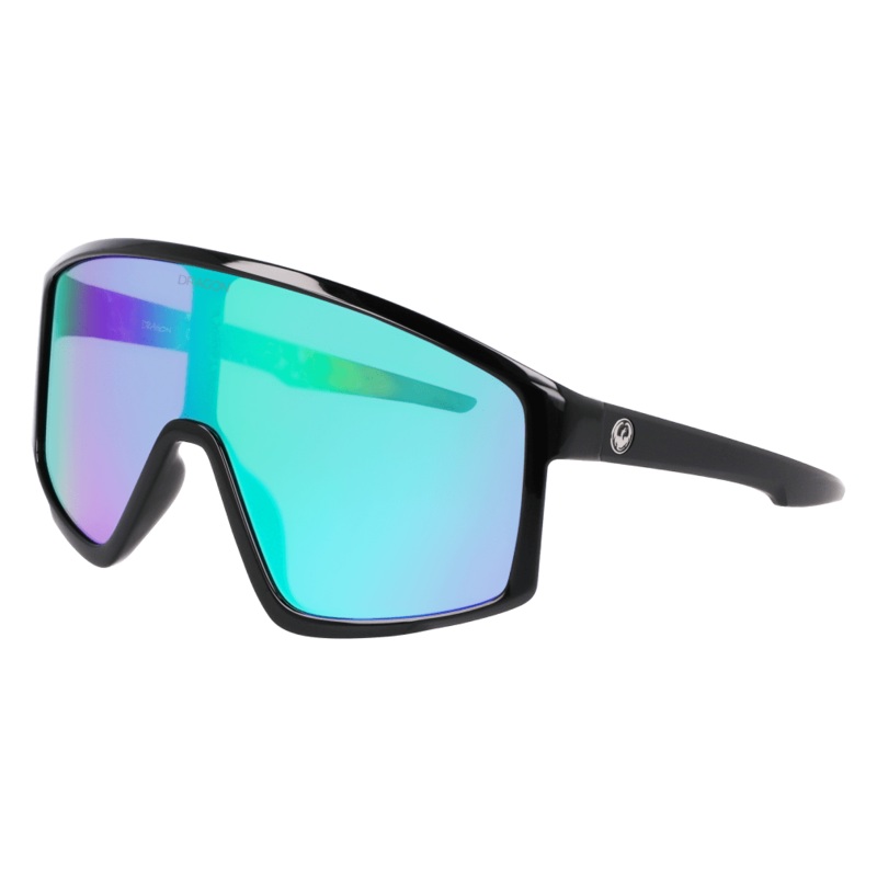 DRAGON SNOW – AMPED SUNGLASSES – Black with Green Ion lens