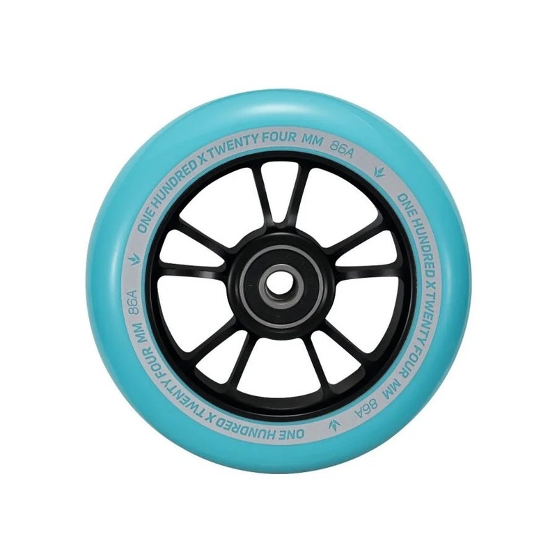 Envy Scooter Wheel 100mm – Black/Teal (Pair)