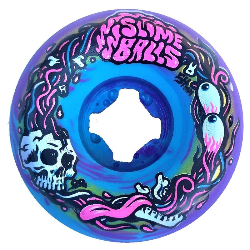 SLIME BALLS WHEELS BRAINS SPEED BALLS BLUE/PURPLE SWIRL 99A (54MM) 54MM