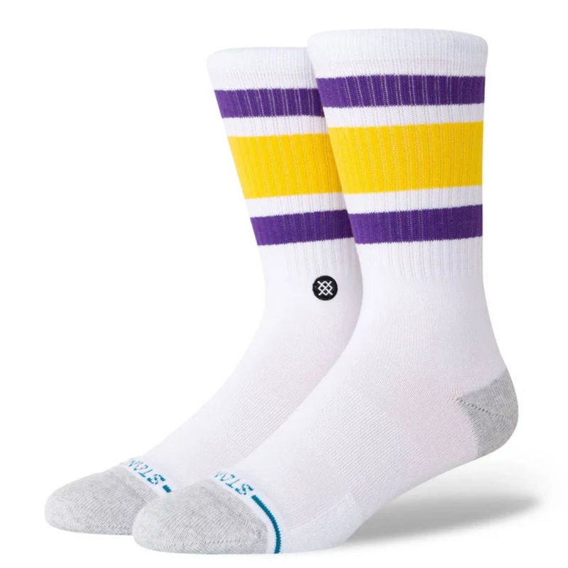 Stance Los Angeles Lakers Tube White Crew Socks L