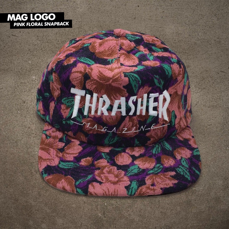 THRASHER MAG LOGO SNAPBACK PINK FLORAL