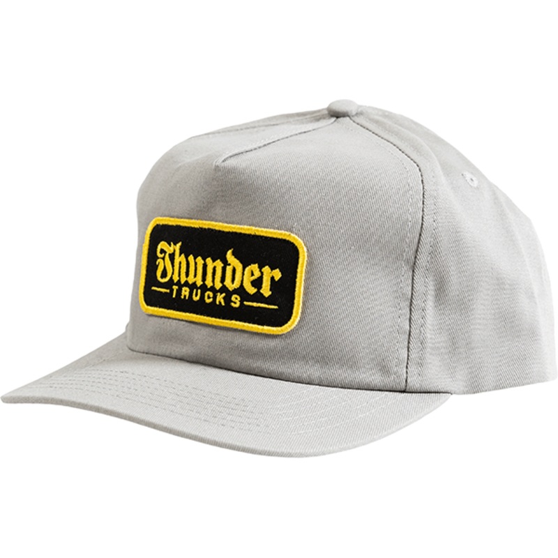 THUNDER SCRIPT PATCH HAT ADJ-GRAY/GOLD