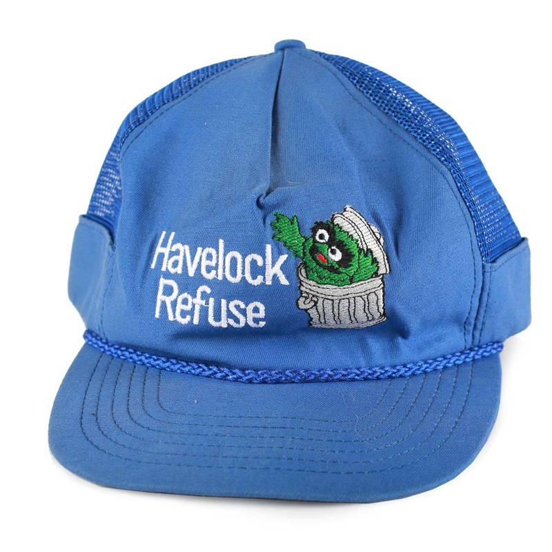 Vintage Oscar the Grouch Havelock Refuse Mesh Trucker Snapback Hat