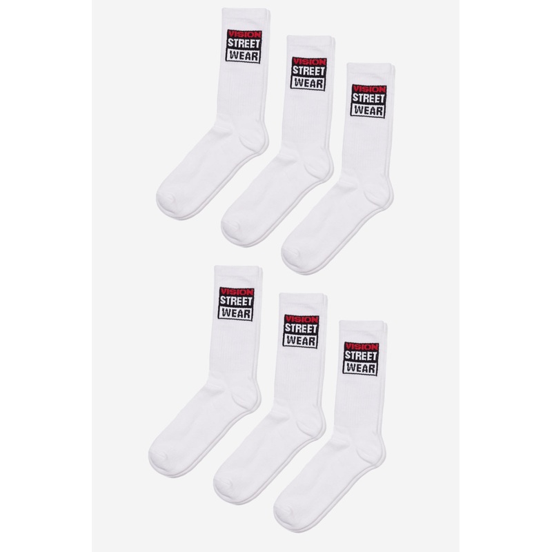 6 Pack Sports Socks – Ivory O/S