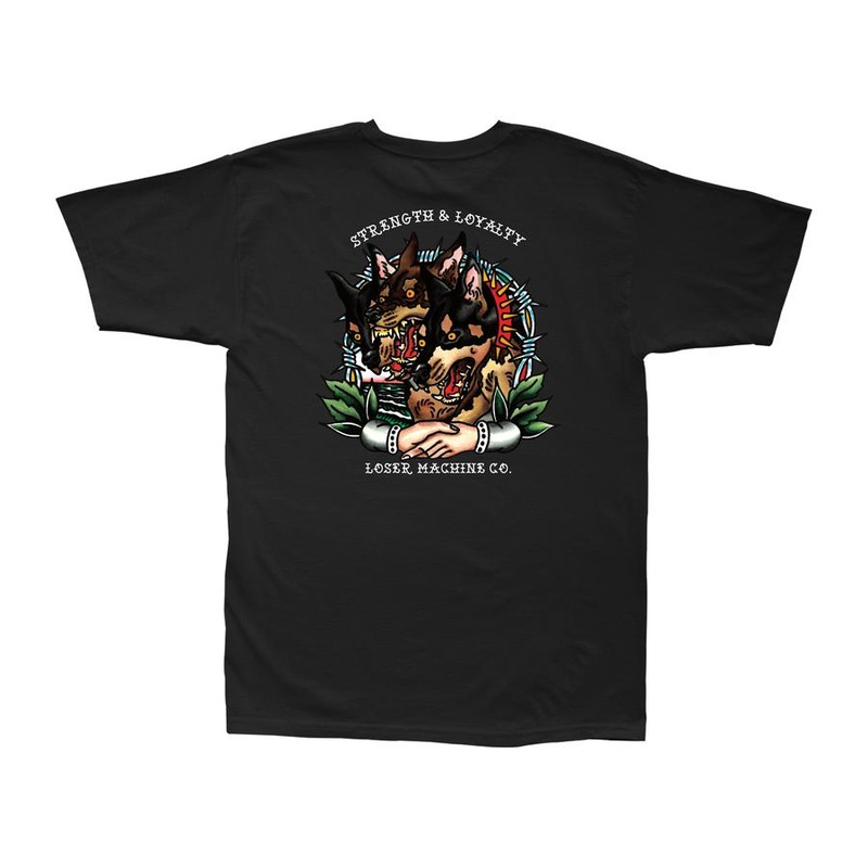 LOSER MACHINE T-SHIRT PHAROAHS DOGS STOCK BLACK SMALL