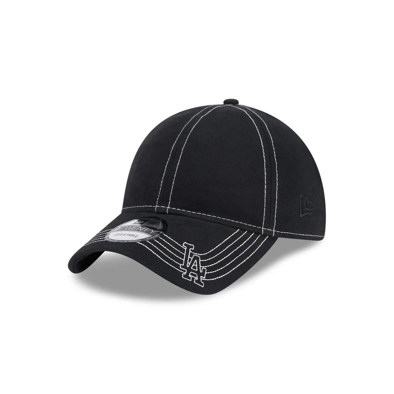 New Era Los Angeles Dodgers Black 920 Contrast Stitch Strapback Hat