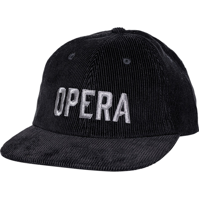 OPERA LOGO CORDUROY HAT ADJ-BLACK