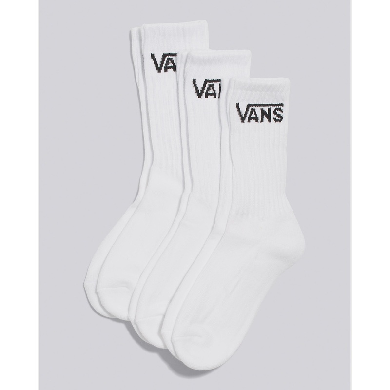 Vans  – Youth – Classic Crew Sock – White 3 pack Youth Boys 10 – 13.5
