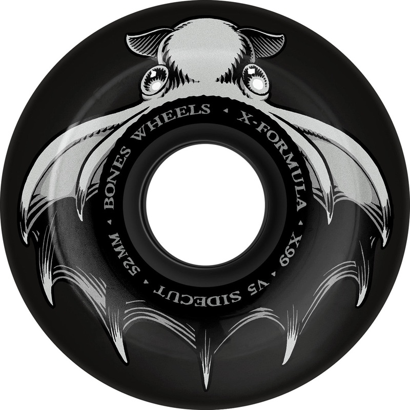 Bones X-Formula Dark Waters V5 Sidecut 52mm 99a Wheels – Black (Set of 4)