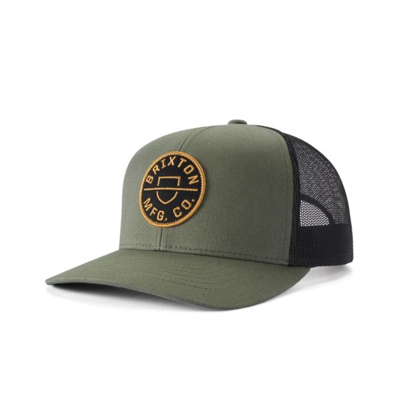 BRIXTON HAT – CREST MP MESH SNAPBACK MILITARY OLIVE