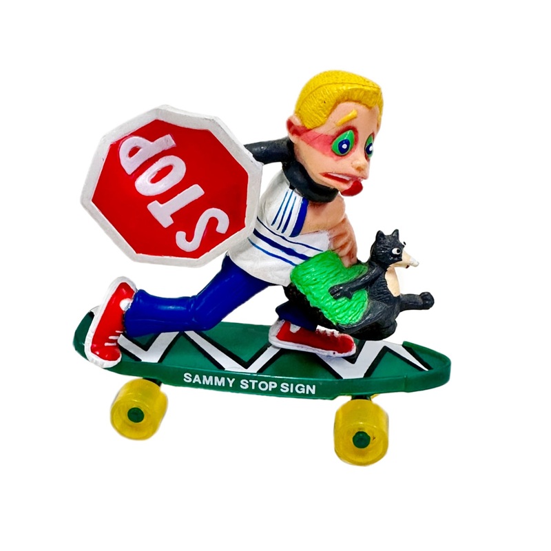 Vintage Skateboard Smack Ups Sammy Stop Sign Skateboarding Toy 1986
