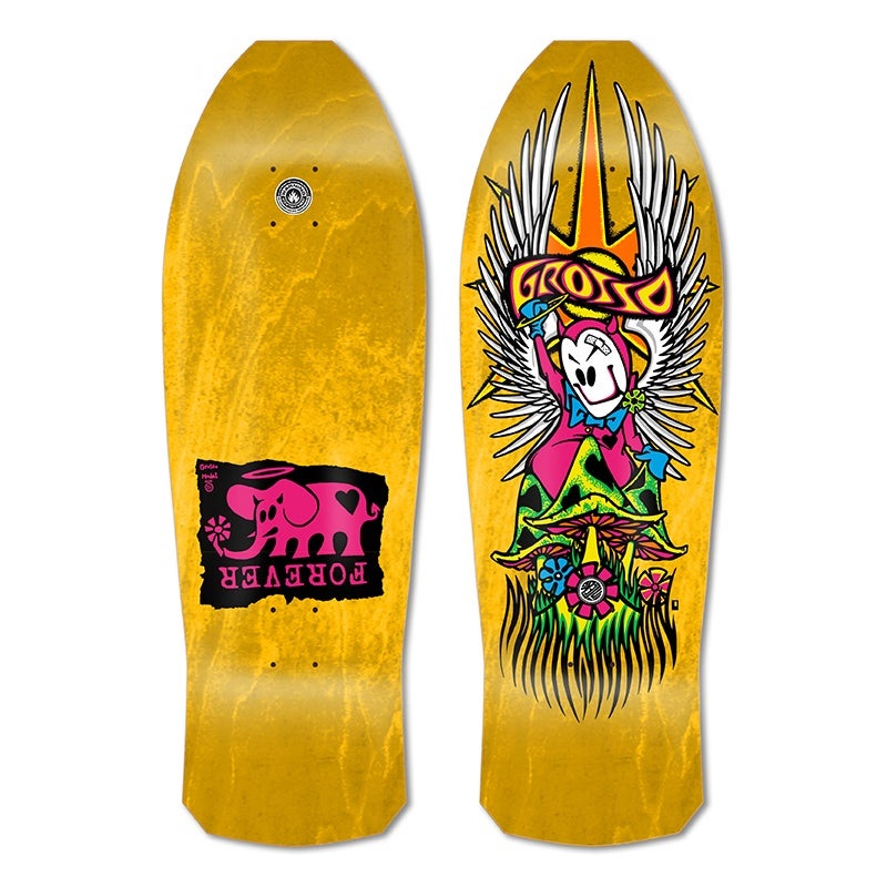 BLACK LABEL DECK – GROSSO FOREVER 1989 REISSUE YELLOW STAIN (10.25″) 10.25″