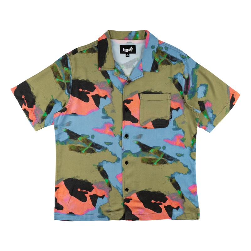 Impression Rayon Camp Shirt – Olive Small