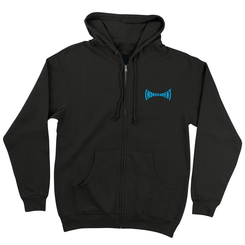 INDEPENDENT ZIP UP HOODIE TILE SPAN BLACK SMALL
