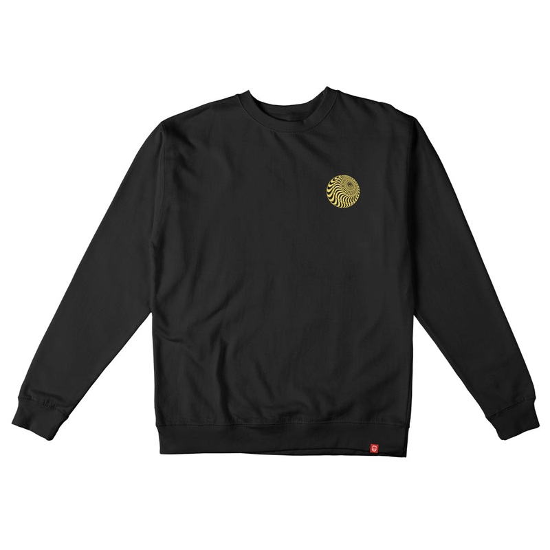 SPITFIRE SKEWED CLASSIC PULLOVER CREWNECK SWEATSHIRT BLACK SMALL