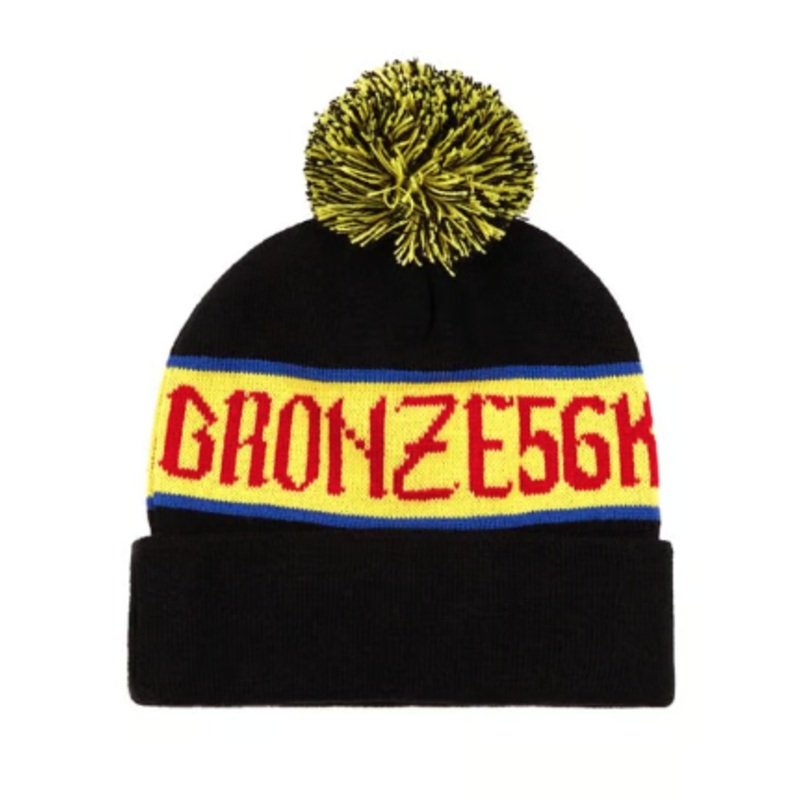 Bronze 56k Poof Ball Beanie – Black