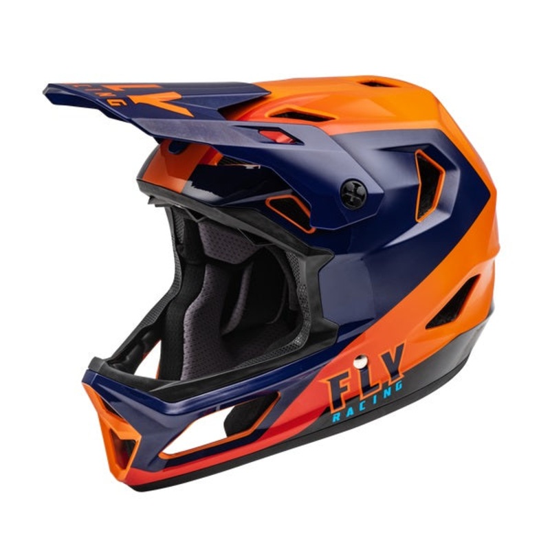 Fly Racing Rayce Full Face Helmet – Navy/Orange/Red X-Small Orange