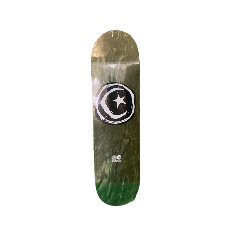 Foundation Star and Moon Modern Concave Green Stain 8.125″ Classic Skateboard Deck