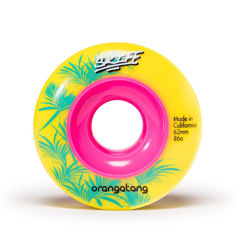 Orangatang Skiff 62mm 86a Longboard Wheels – Yellow (Set of 4)
