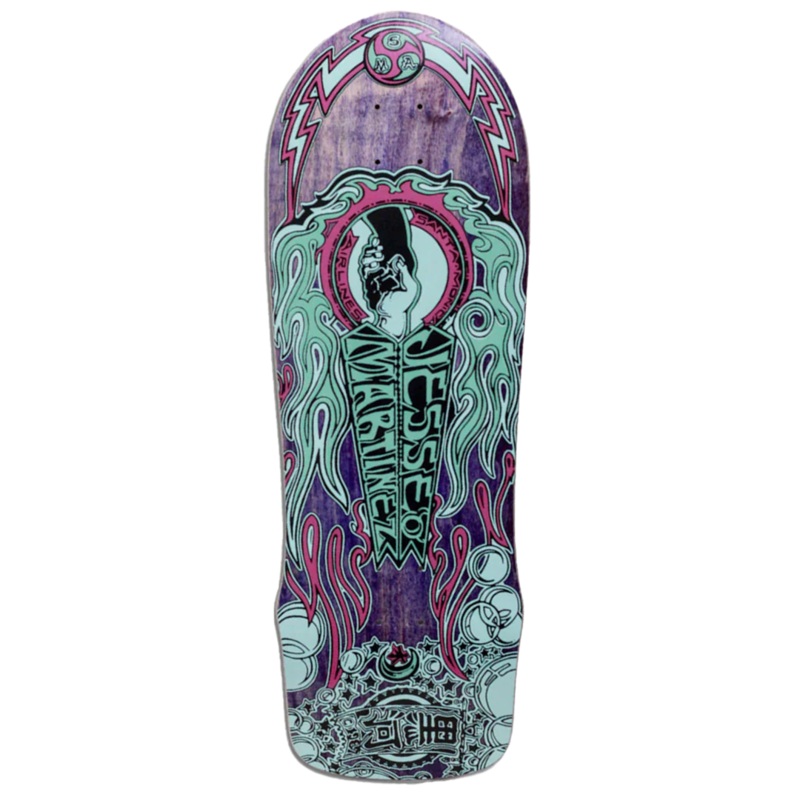 Santa Monica Airlines – Hand shake Jesse Martinez – 10×30 purple stain – Skateboard Deck