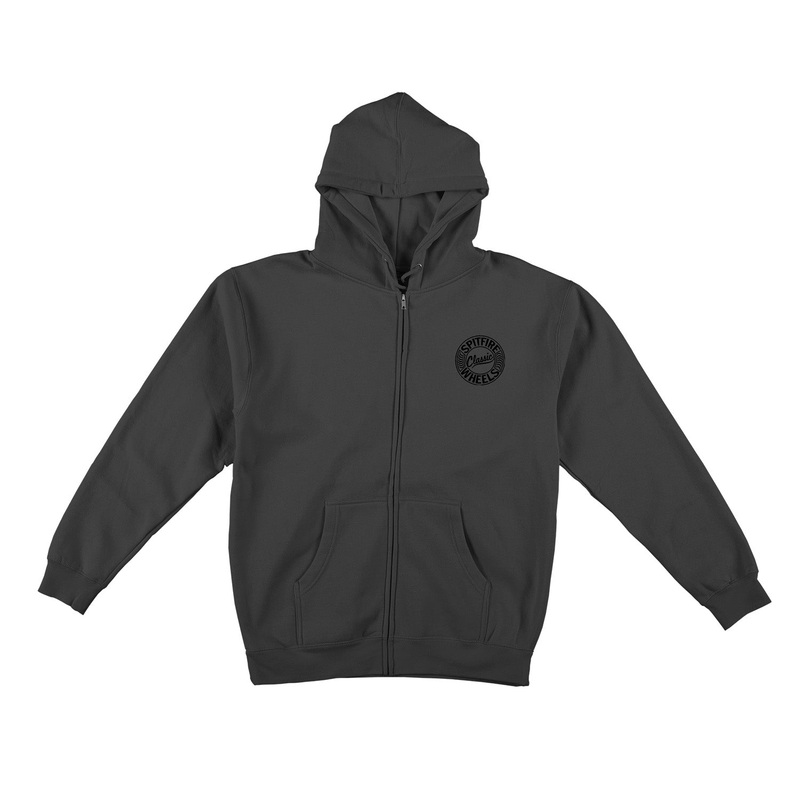 Spitfire Flying Classic Zip-Up Hooded Sweatshirt S Charcoal/Black