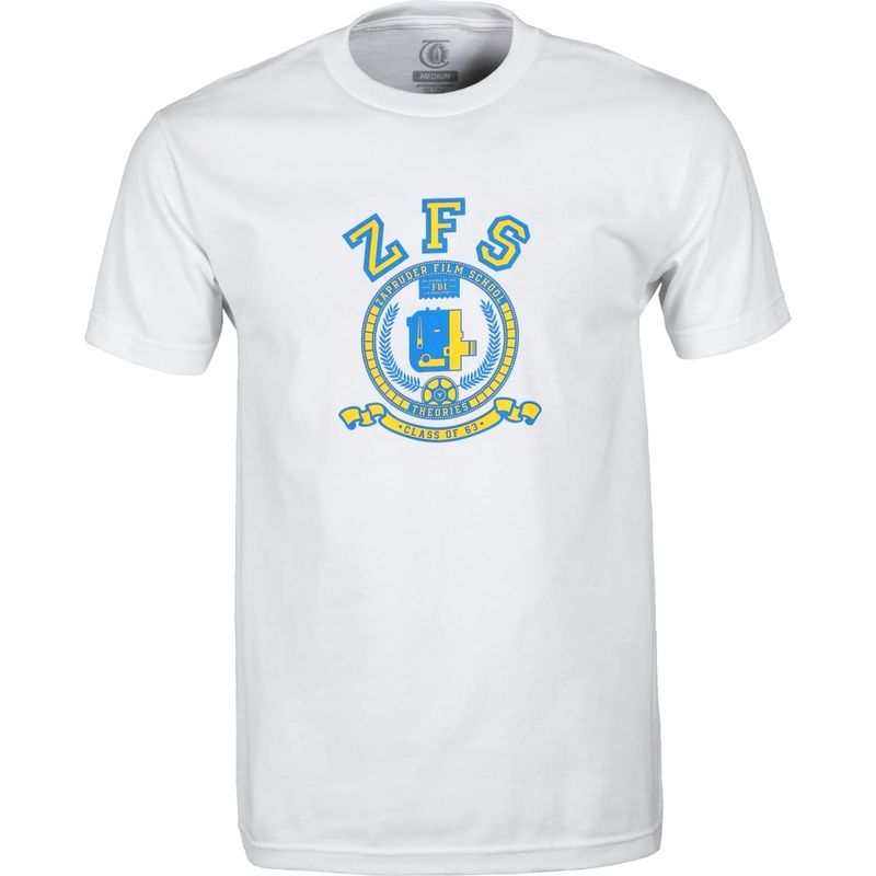 THEORIES ZAPRAUDER FILM SCHOOL HEAVY DUTY WHITE T-SHIRT MED
