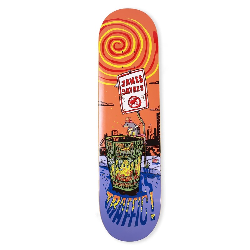 Traffic Skateboards James Sayres Rat Race Skateboard Deck 8.0″