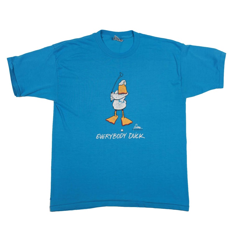 Vintage Everybody Duck Golf Tee Royal Blue L