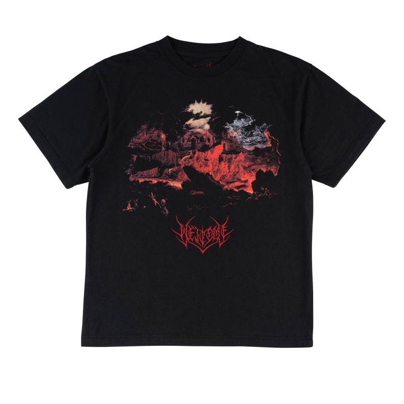 Aldous Printed Boxy Garment-Dyed Tee Small