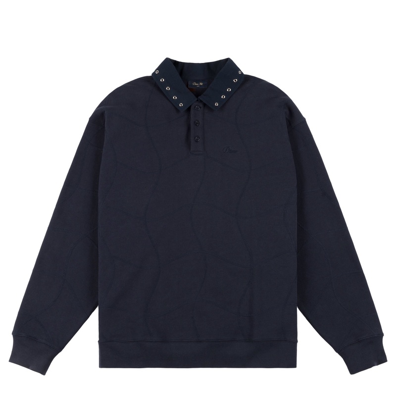 Dime Wave Rugby Shirt – Navy Small