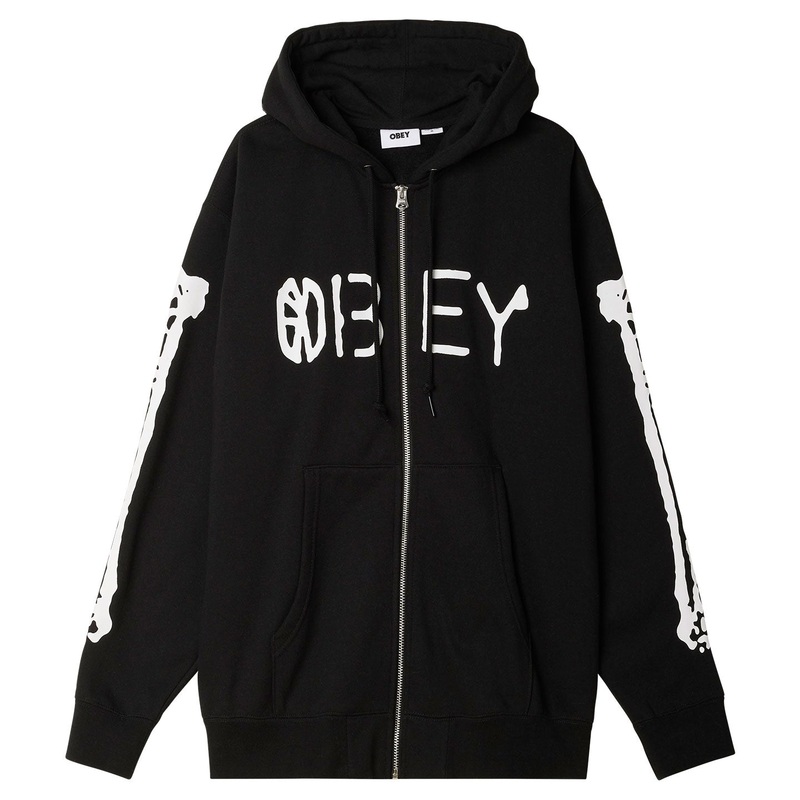 OBEY WORLD ZIP HOOD BLACK MEDIUM