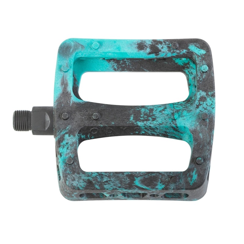 Odyssey BMX Twisted Pro PC Pedals – Billiard Green/Black Swirl