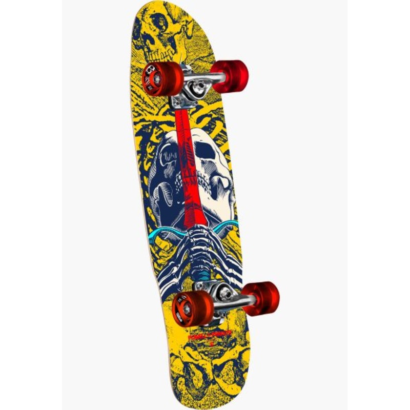 POWELL PERALTA MINI SKULL & SWORD COMPLETE YELLOW BLUE
