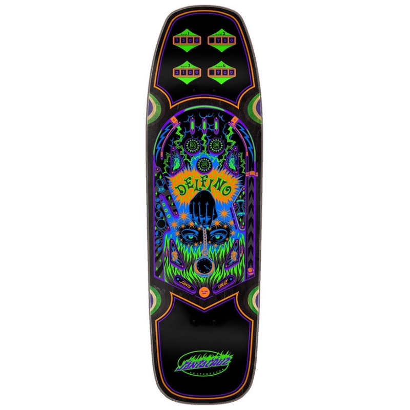 SANTA CRUZ DECK DELFINO PINBALL – BLACKLIGHT (9.14″) 9.14″