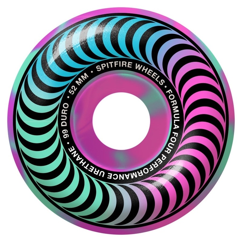 SPITFIRE WHEELS FORMULA FOUR 99A MULTISWIRL CLASSIC PINK/TEAL (52MM) 52MM