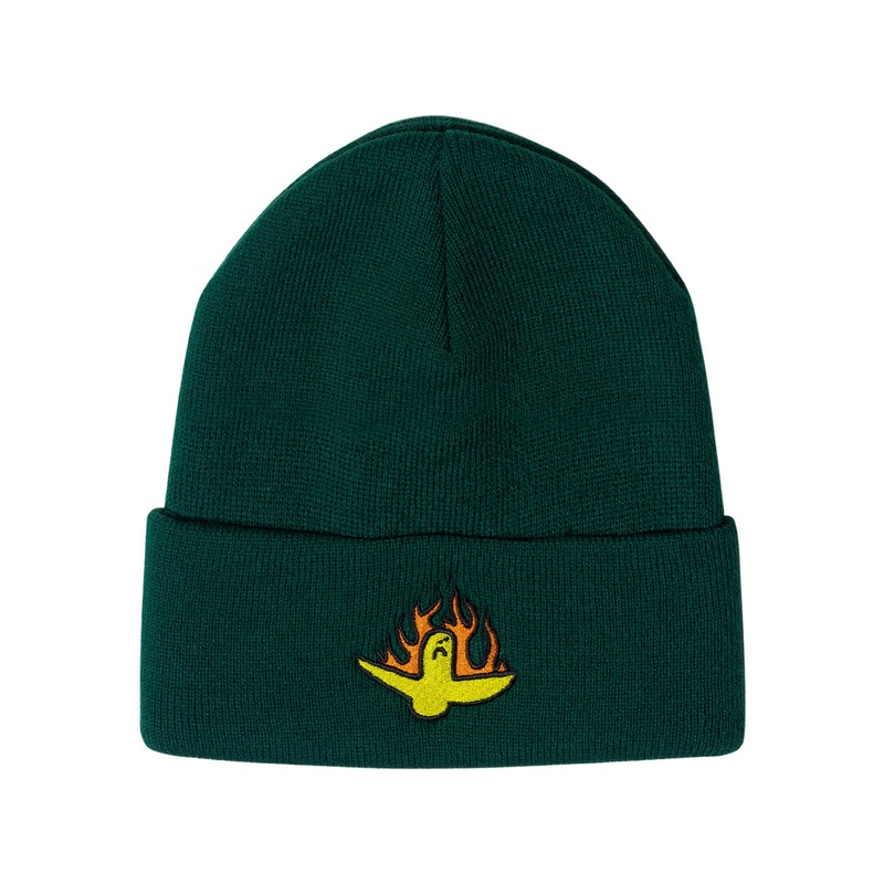 Krooked Fire Bird Beanie O/S Dark Green