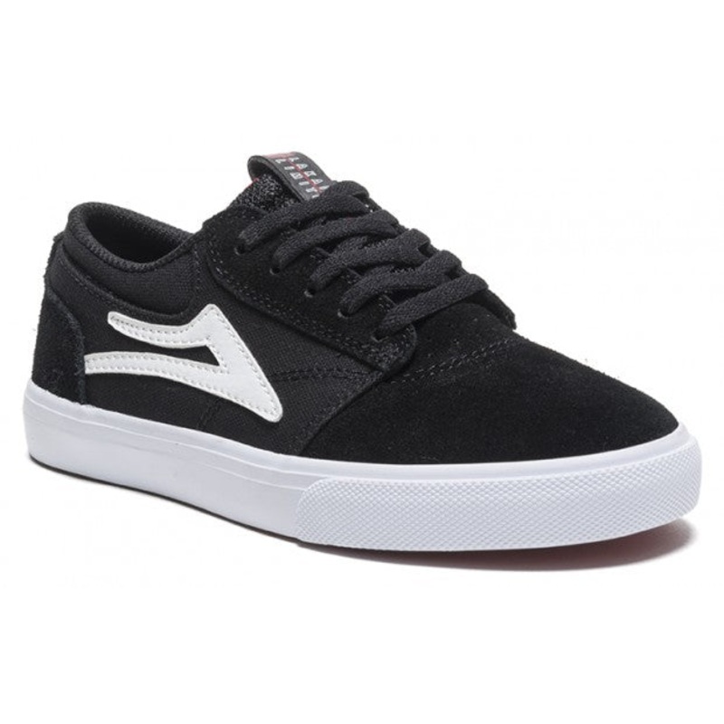 Lakai Shoes Griffin Kids – Black/White Suede 2 Black