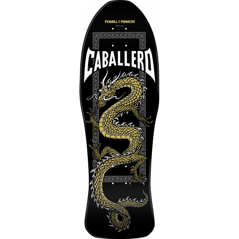 POWELL-PERALTA RETRO DECK – CAB CHINESE DRAGON SPOON NOSE BLACK GOLD (10″) 10″