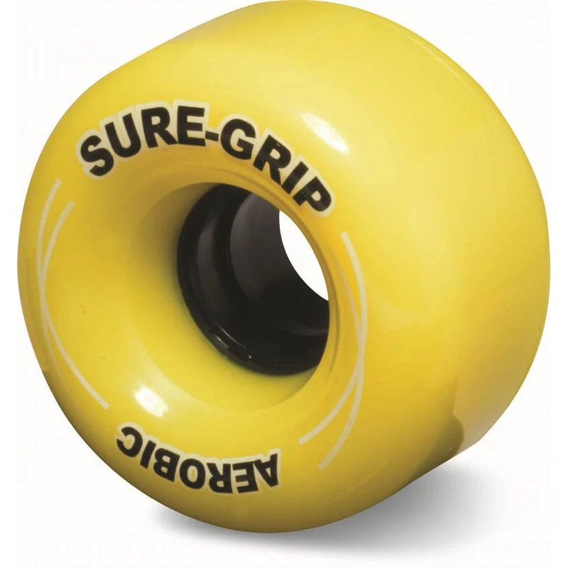 Sure-Grip Aerobic Outdoor 85a 62mm (Set of 8) Yellow Roller Skate Wheels