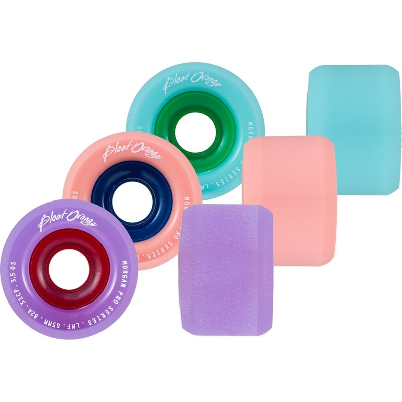 Blood Orange: 65mm PASTEL SERIES Longboard Skateboard Wheels 65mm Stoneground 80a Seafoam