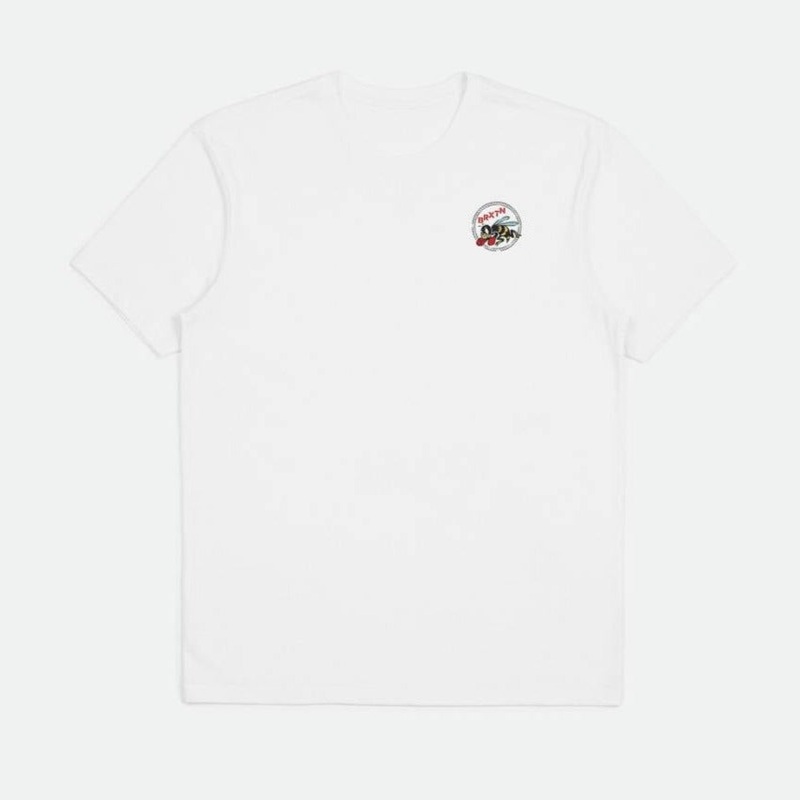 BRIXTON RUMBLE BEE RELAXED TEE WHITE GARMENT DYE SMALL