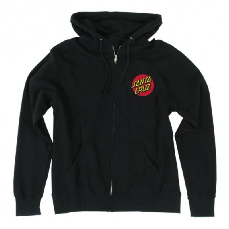 SANTA CRUZ CLASSIC DOT ZIP UP HOOD BLACK MED
