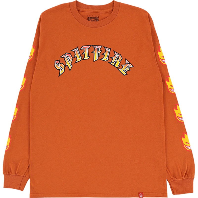 SF OLD E BIGHEAD FILL SLEEVE LS ORG/GOLD/RED S
