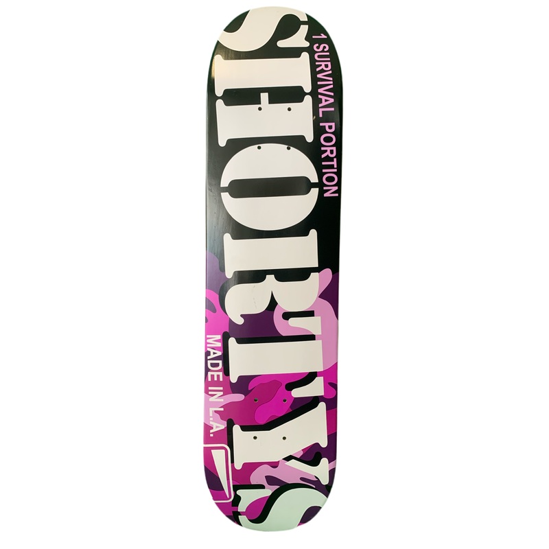 Shorty’s Survival Portion Purple Camo 7.5″ Classic Skateboard Deck