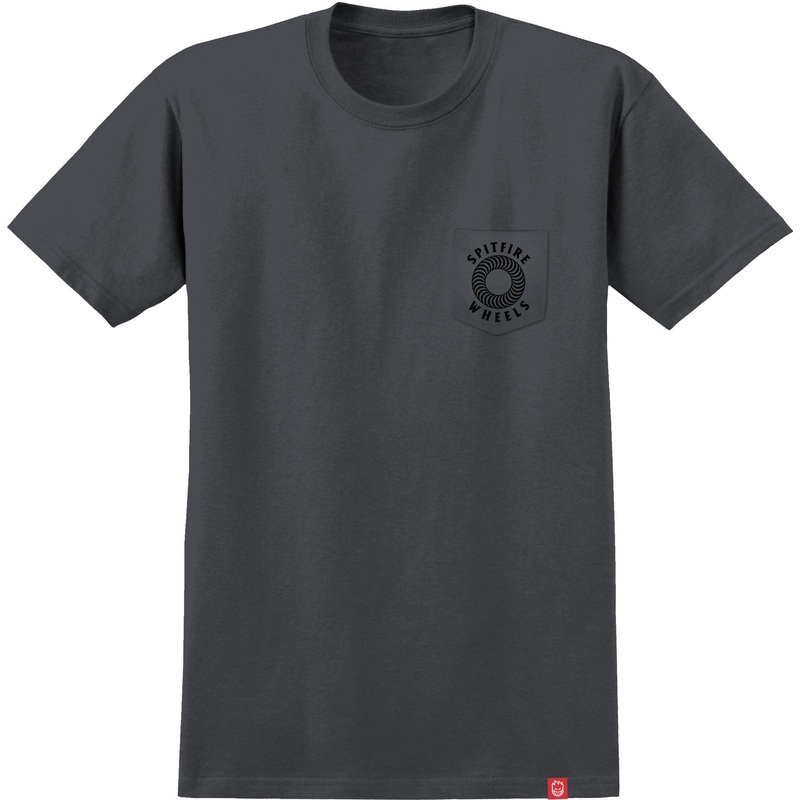 SPITFIRE HOLLOW CLASSIC POCKET T-SHIRT CHARCOAL/BLACK SMALL