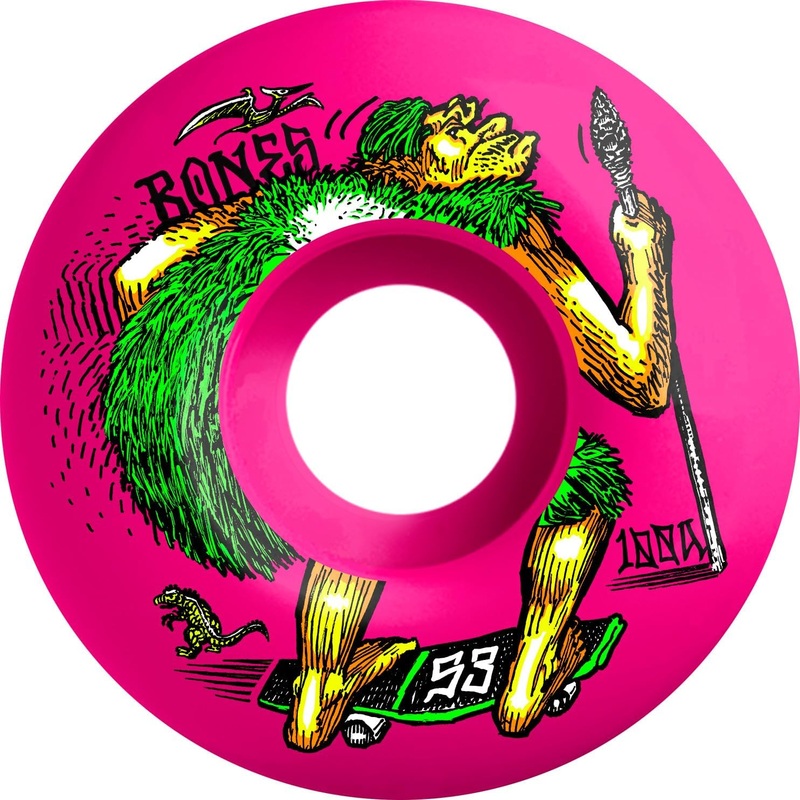 BONES WHEELS OG 100’S NEONDERTHAL V4 WIDE PINK (53MM) 53MM