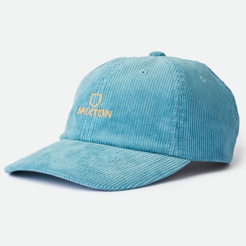BRIXTON ALPHA MEDIUM PROFILE SNAPBACK OCEAN CORDOUROY