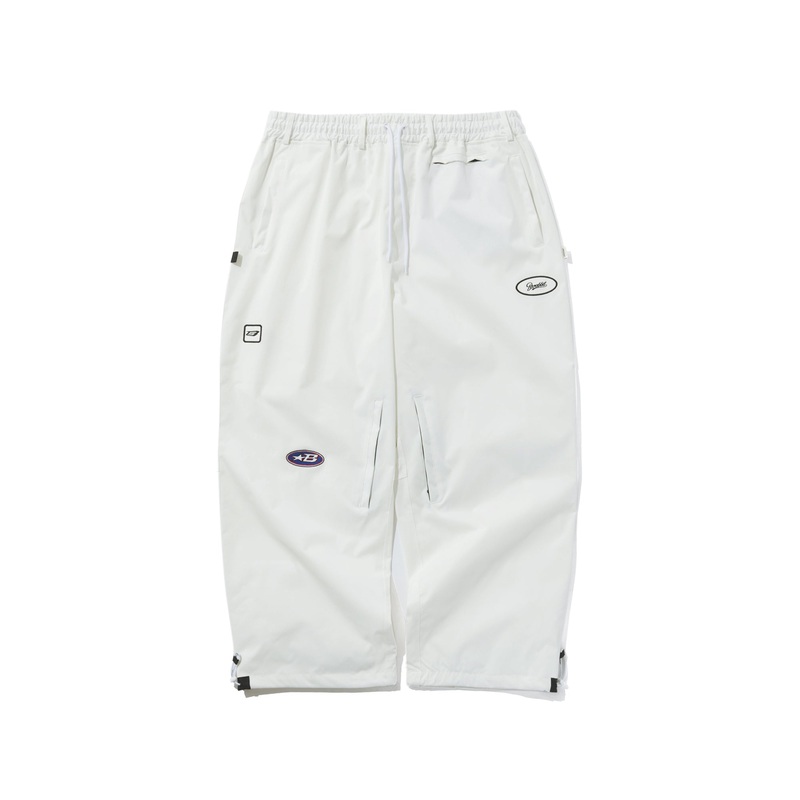 BSRABBIT VARIETY PATCH SUPER WIDE VENTILATION PANTS WHITE Small white