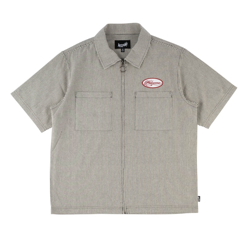 Garage Boxy Oxford Zip Shirt X-Small