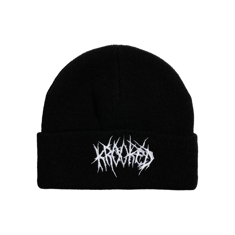 Krooked Necro Script Cuff Beanie O/S Black